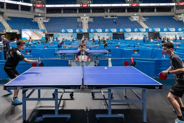 table tennis match indoor